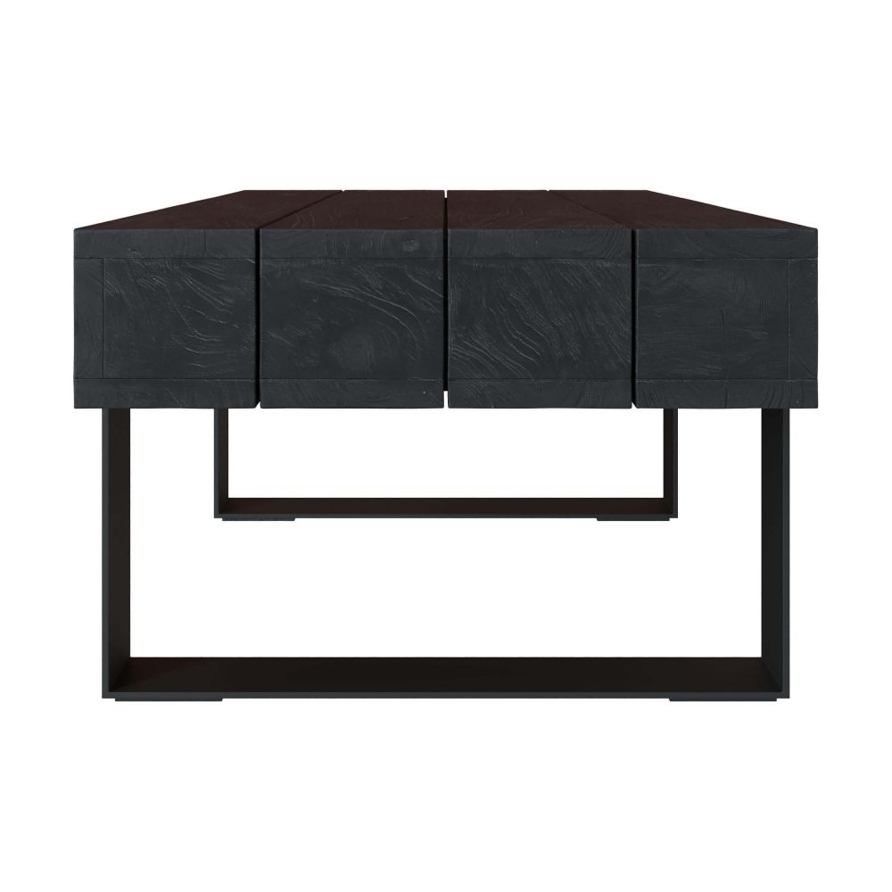 mesa de centro de madera de teca reciclada lya con patas de metal