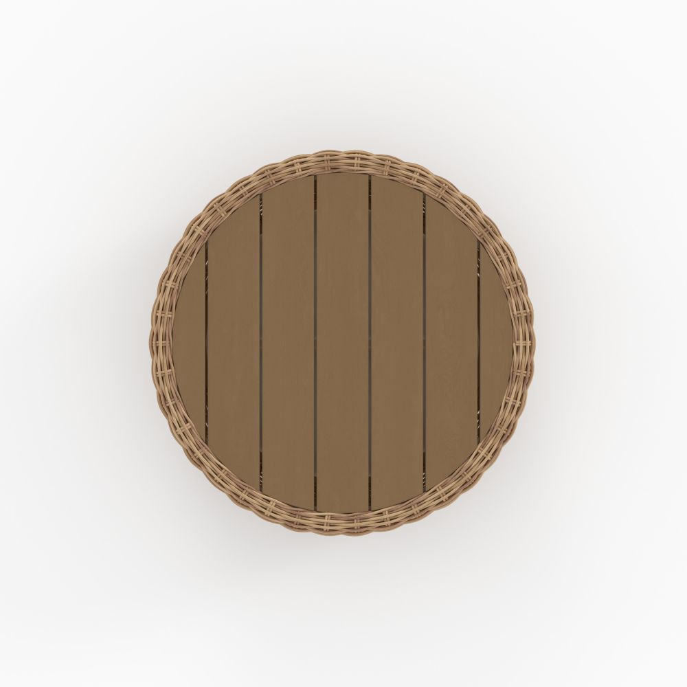 table basse de jardin en rotin synthetique et bois exterieur sky