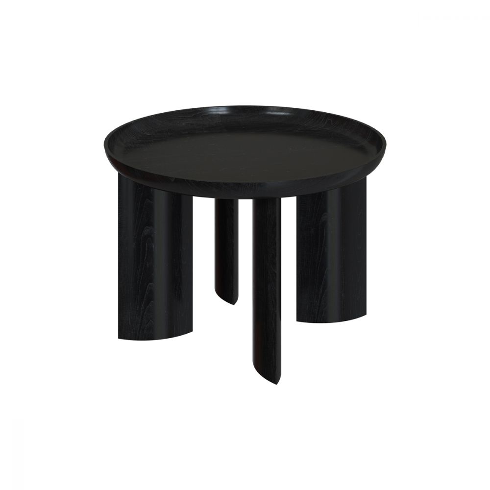 table basse en bois de manguier noir 60 cm blake