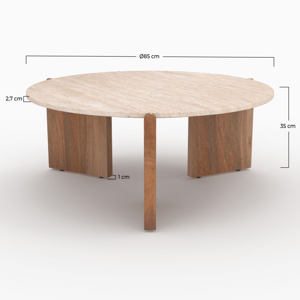 table basse en travertin