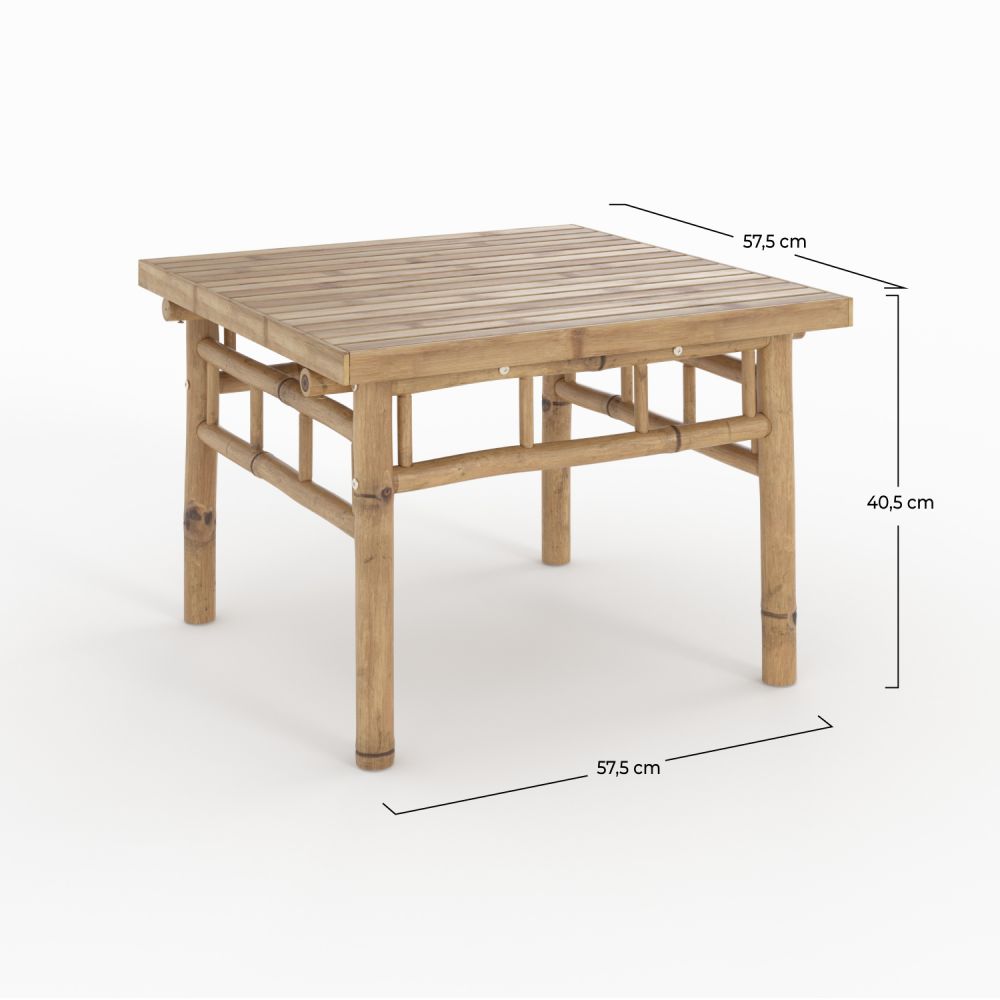 table basse jardin bambou vadella