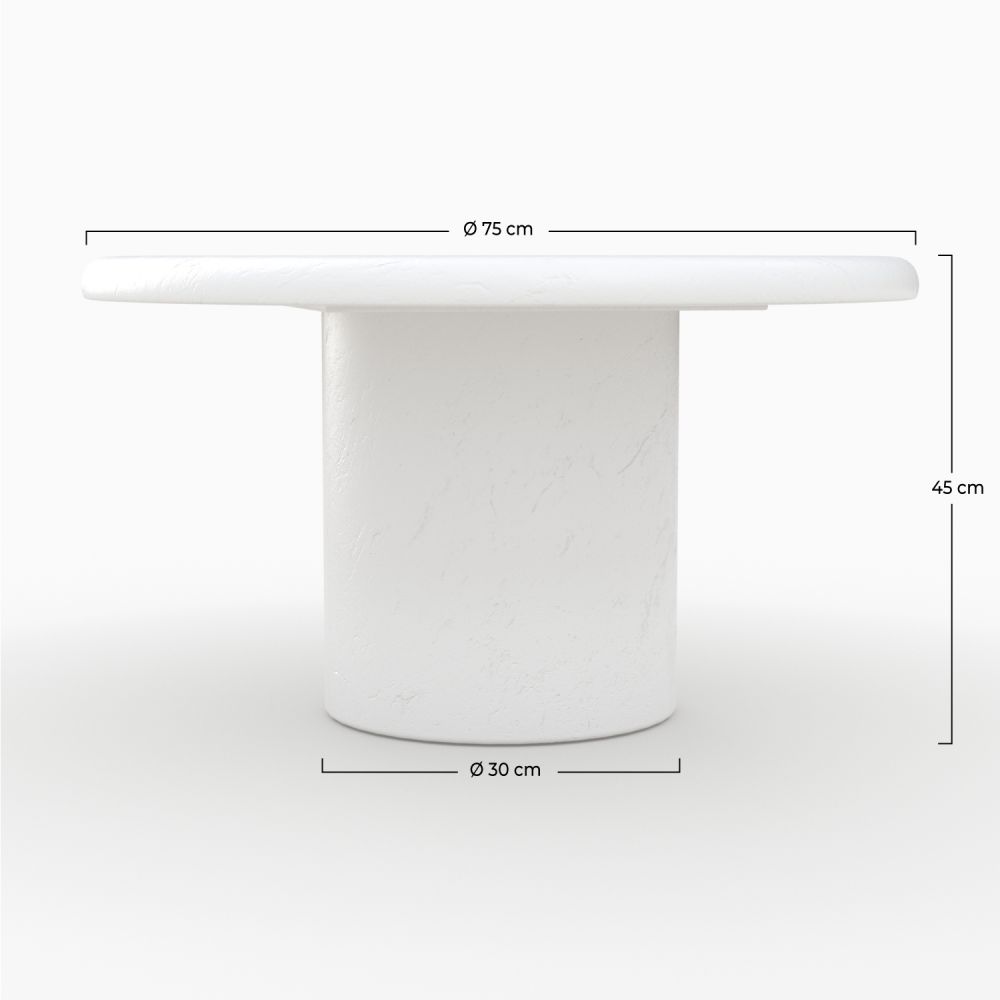 table basse lulli ronde blanche en beton