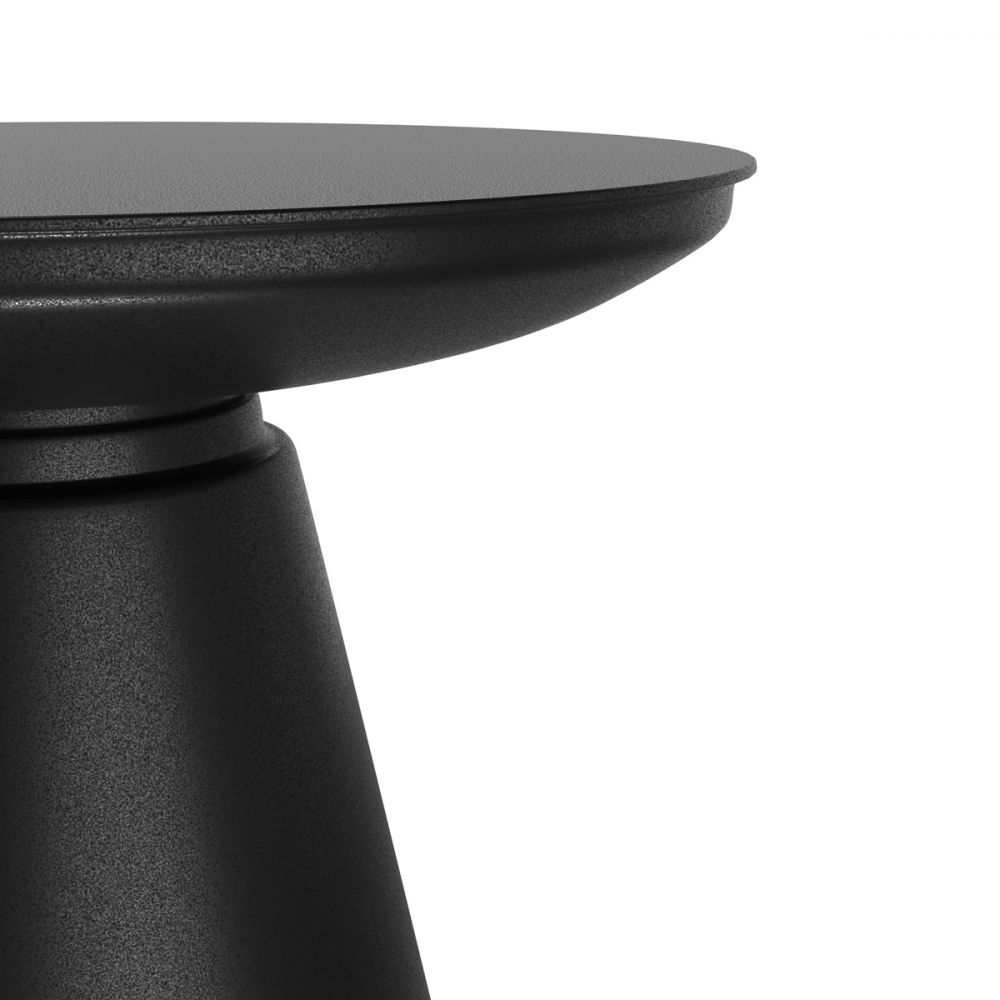 table basse noire arrondie en metal gomez