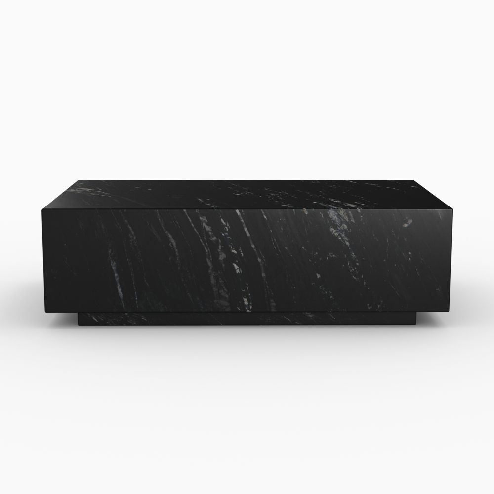 table basse noire en marbre rectangulaire izae