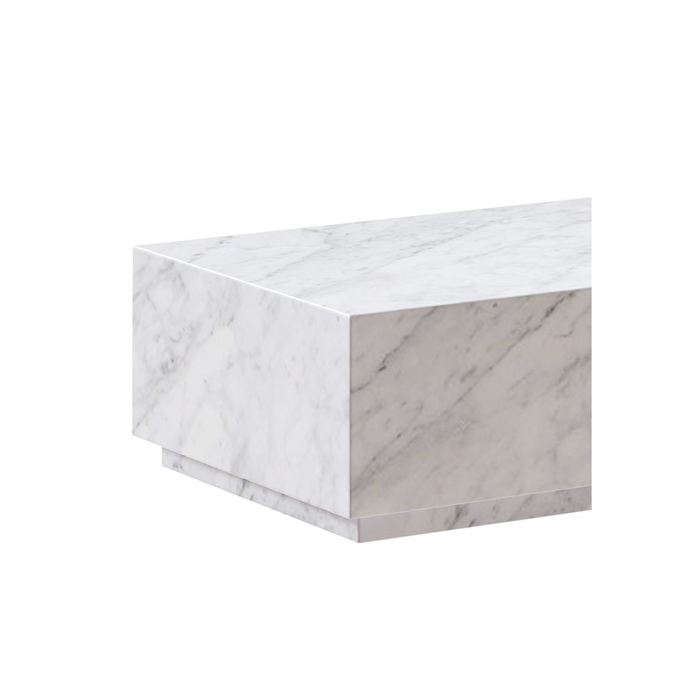 table basse rectangulaire en marbre blanc izae
