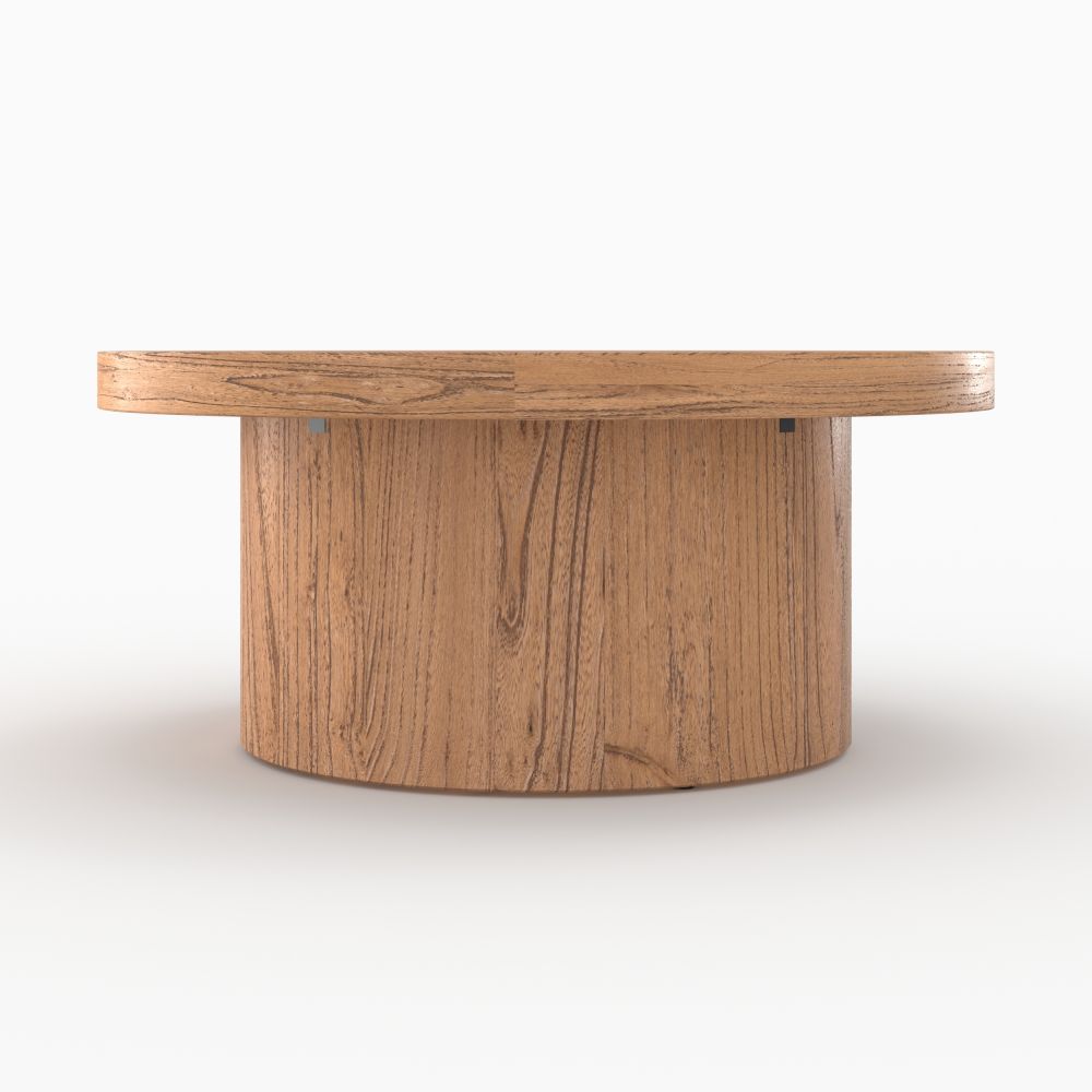 table basse ronde en bois d orme garance