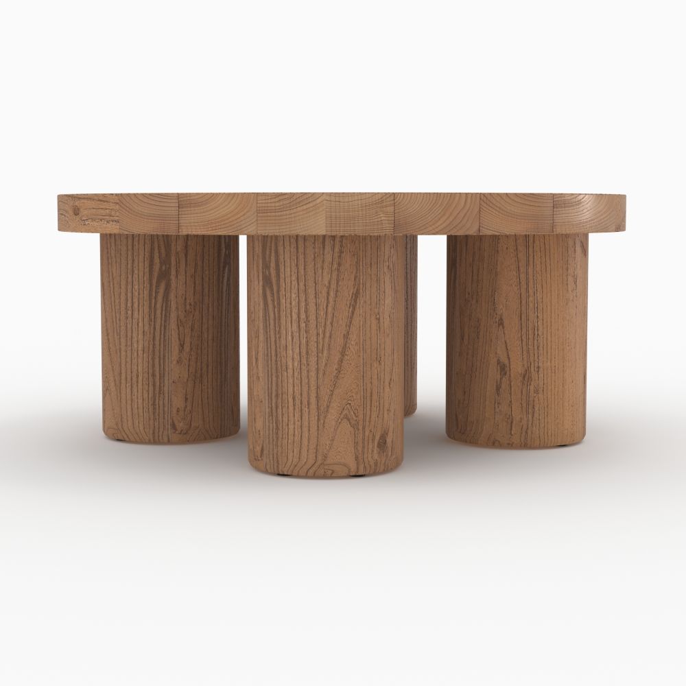 table basse ronde en bois d orme paula