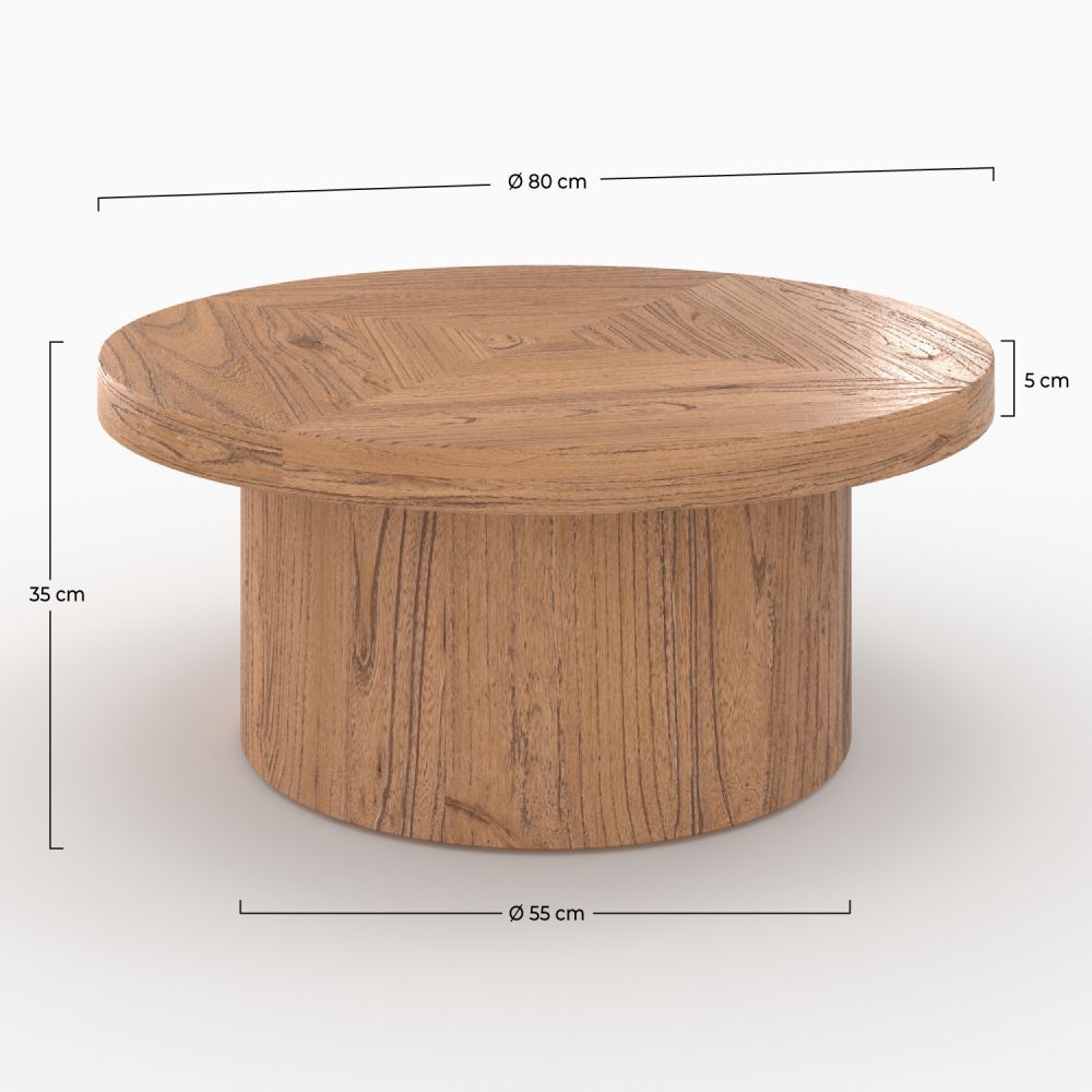 table basse ronde garance en bois d orme