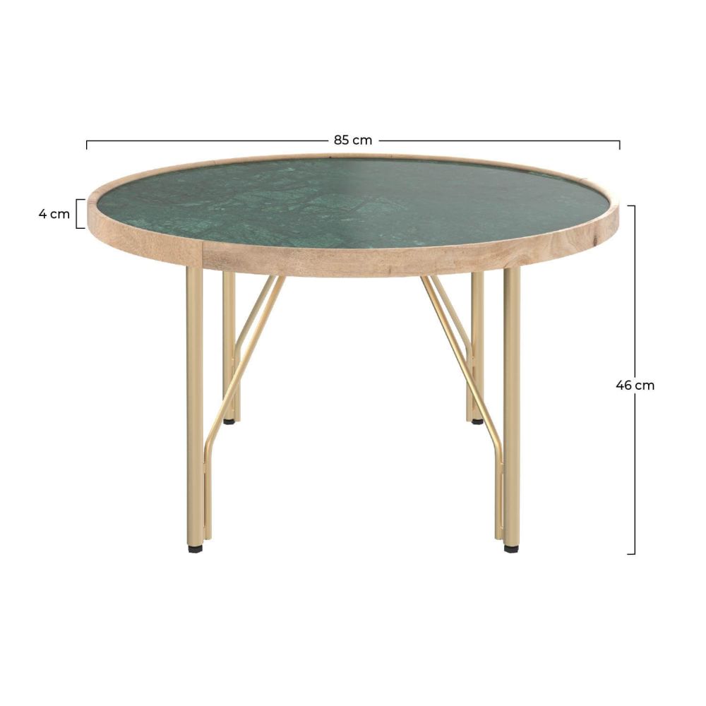 table basse ronde kali en marbre vert d85 cm