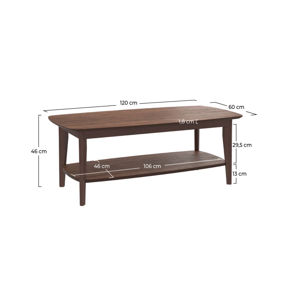 table basse sadi rectangulaire bois fonce