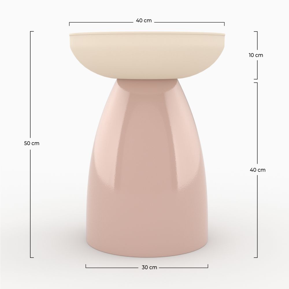 table d appoint colette en metal rose ronde