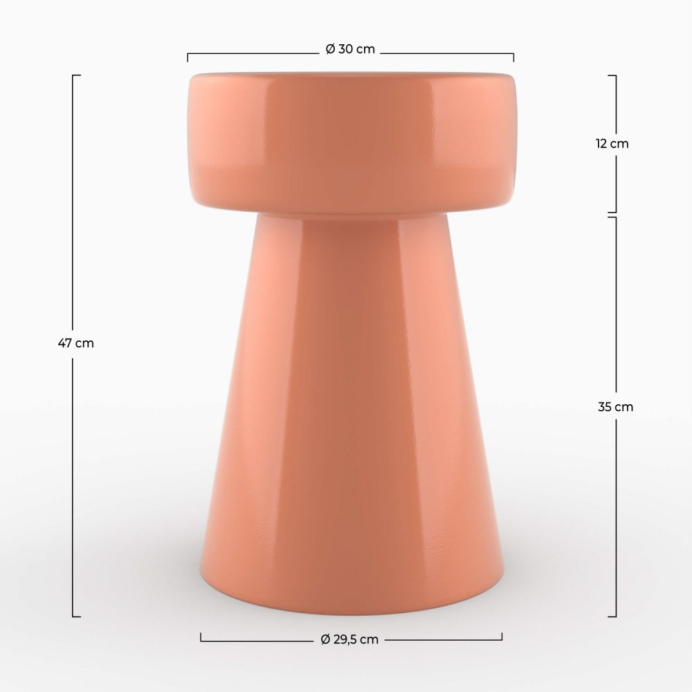 table d appoint orange terracotta metal athena