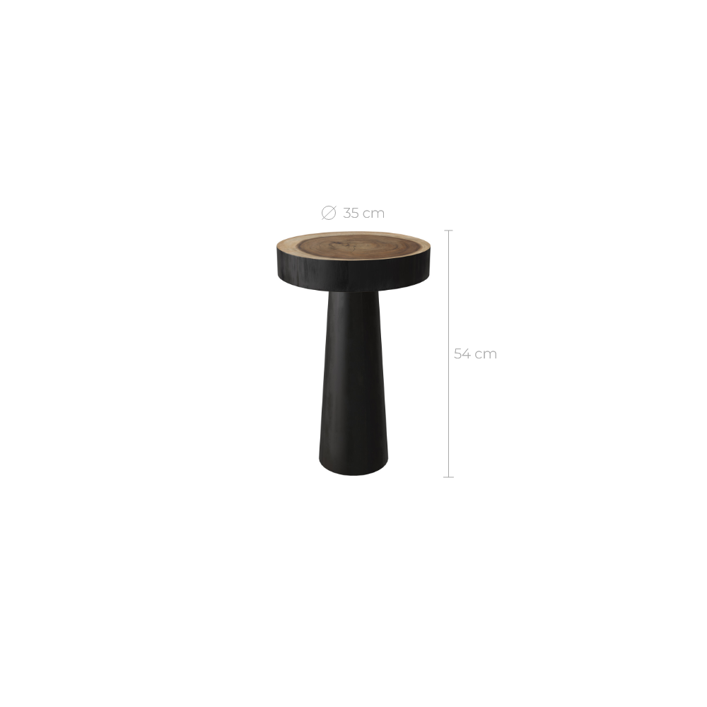 table d appoint ronde 35 cm noire janah