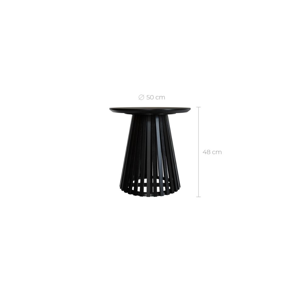 table d appoint ronde kepes 50 cm noire