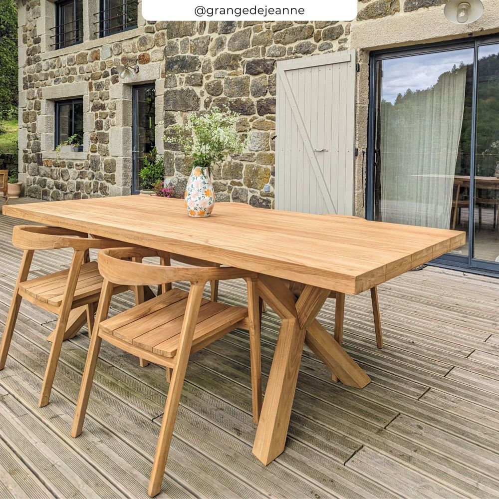 table de jardin 240 cm soraya en bois de teck massif