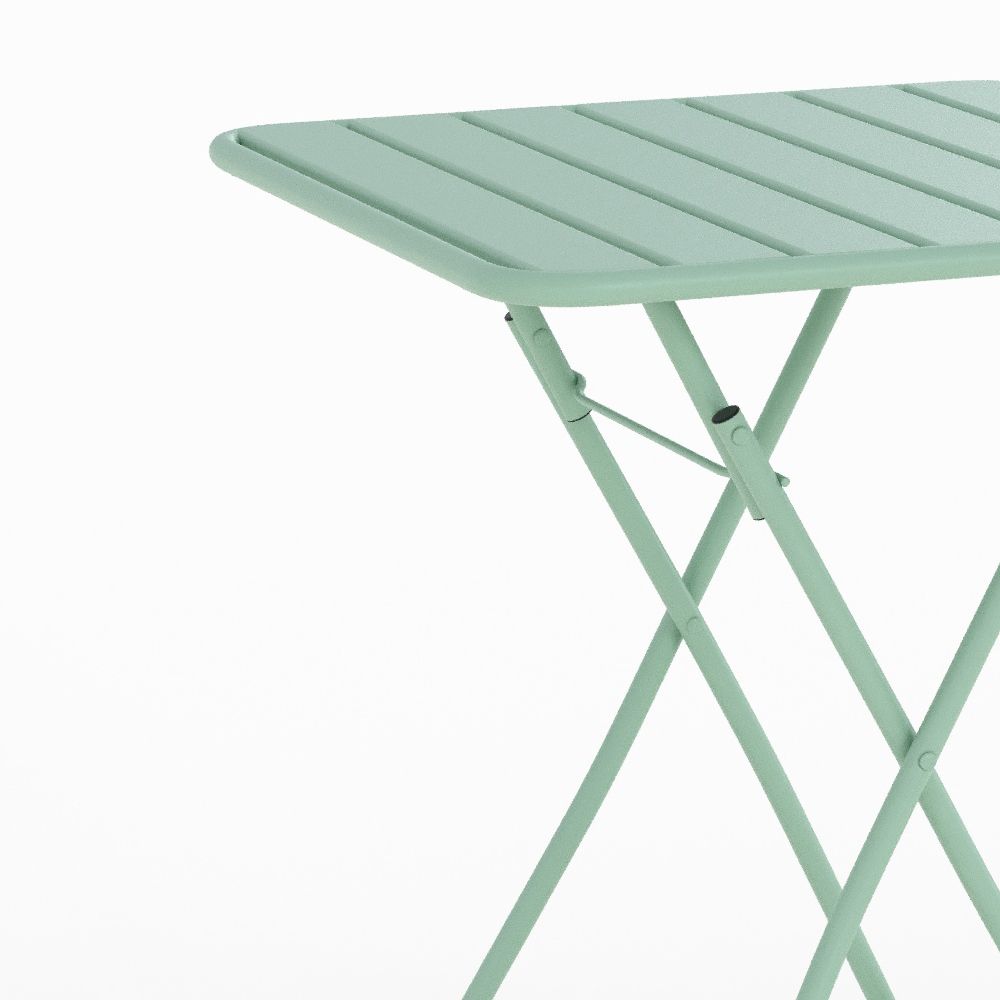 table de jardin duo en metal vert 2 personnes yumi