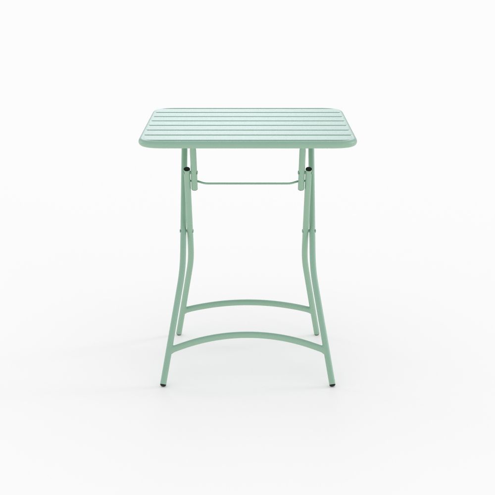 table de jardin en metal vert 2 personnes yumi
