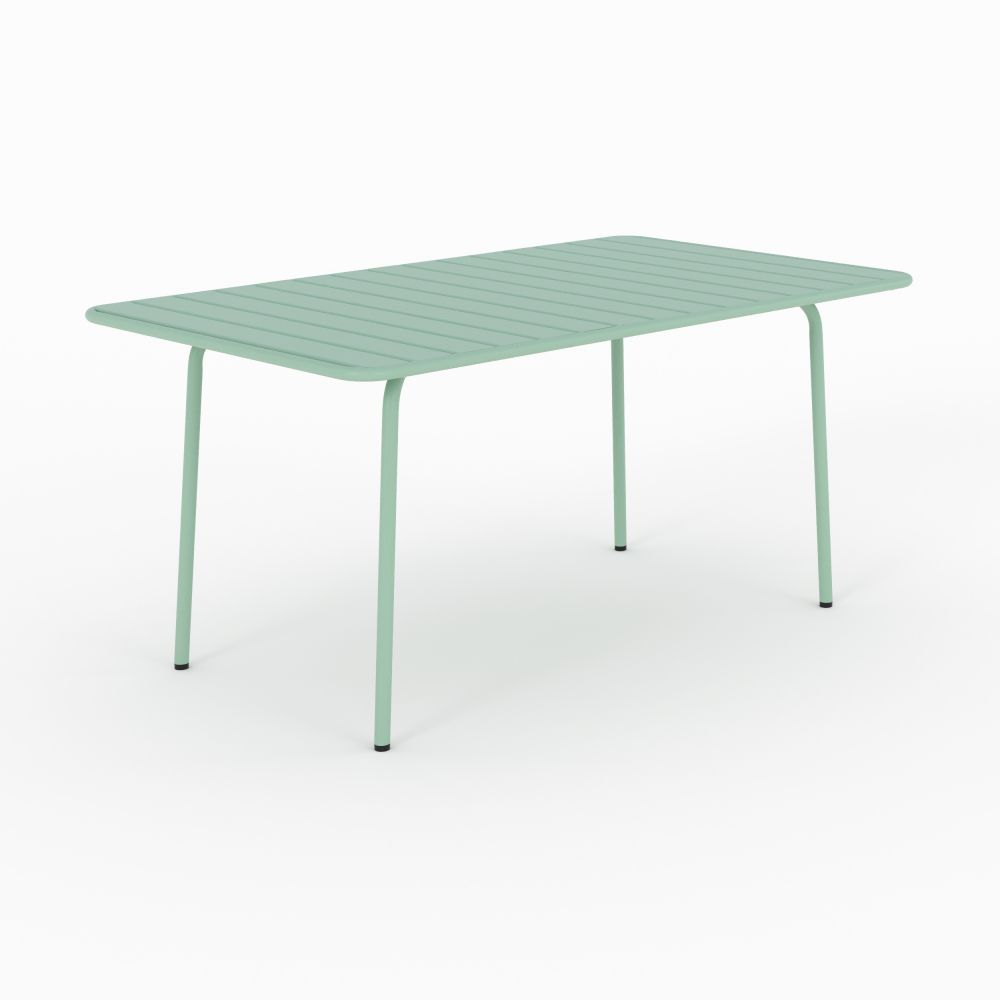 table de jardin en metal vert 6 personnes yumi