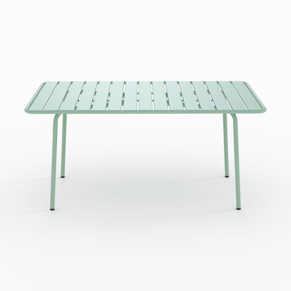 table de jardin en metal vert 6 personnes