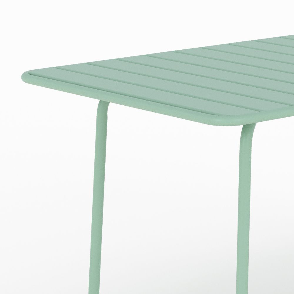 table de jardin metal vert 6 personnes yumi