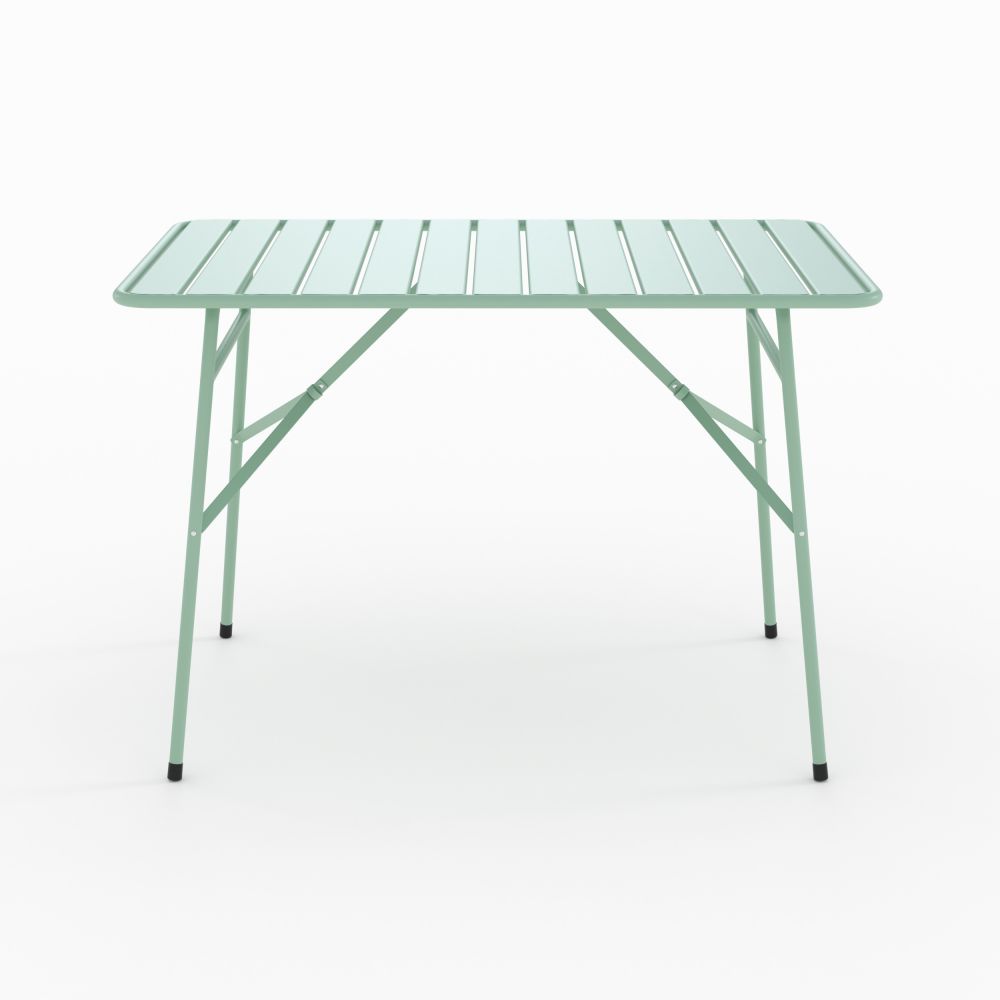 table de jardin yumi en metal vert pliante 4 personnes