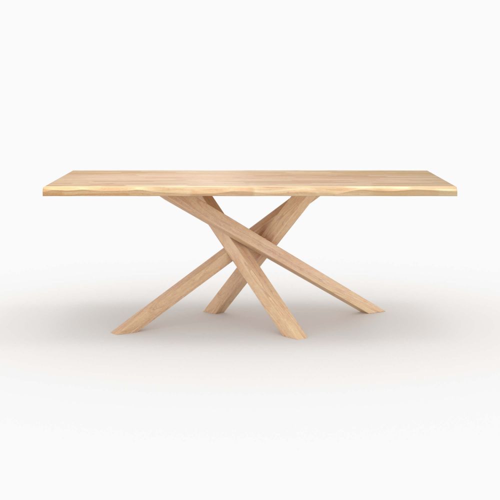 table en bois d hevea massif clair 8 personnes robin