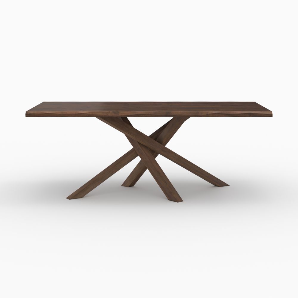 table en bois d hevea massif fonce 8 personnes robin