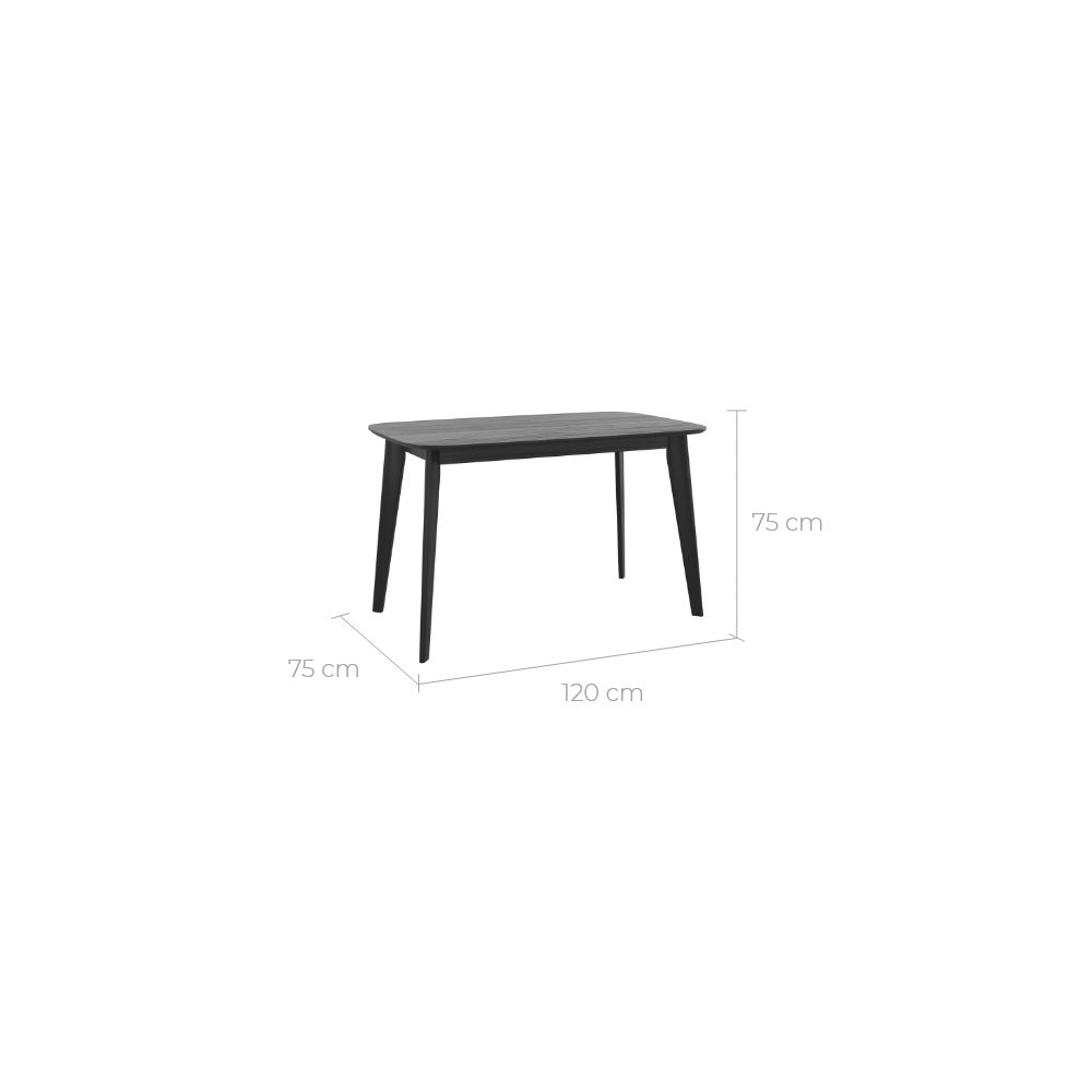 table en bois noir rectangulaire oman 120 cm