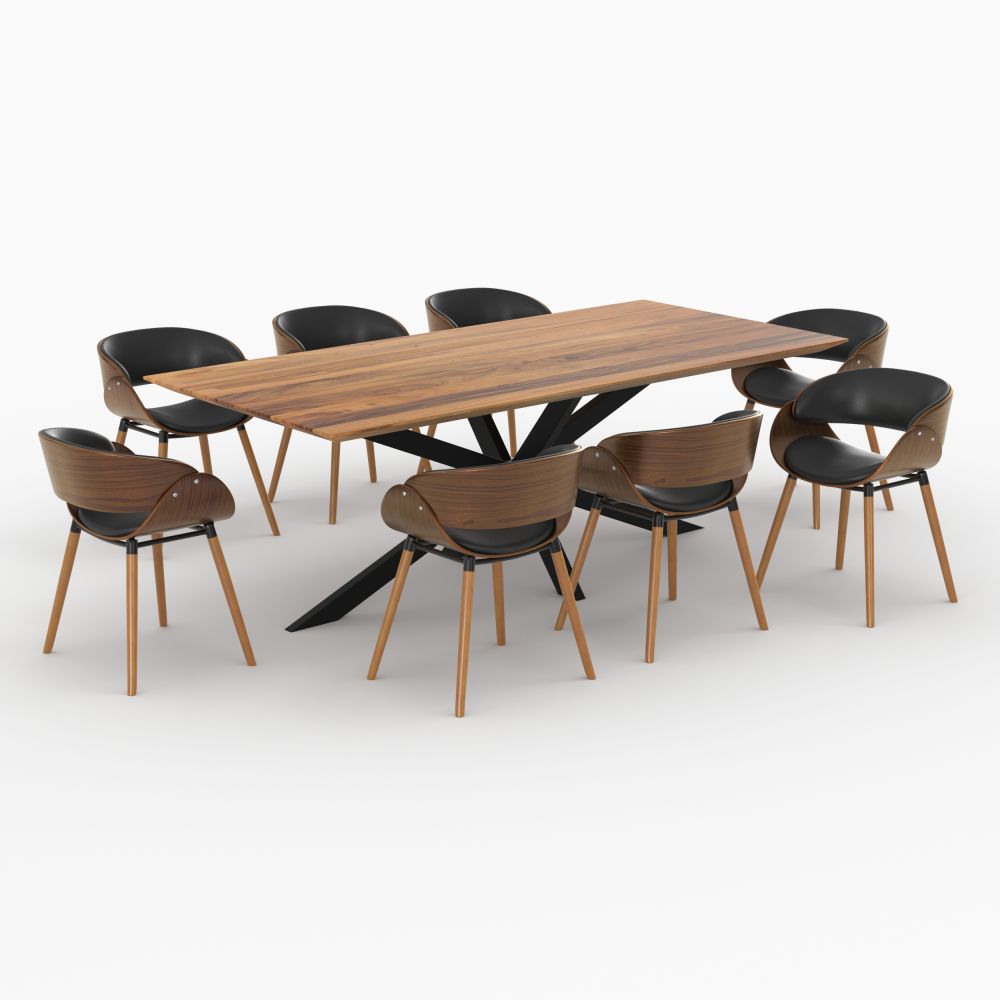 table et chaises 8 personnes surdiman en cuir syntheti