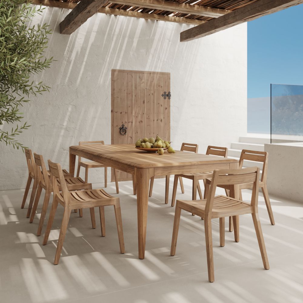 table et chaises jardin 8 personnes nonza teck recycle