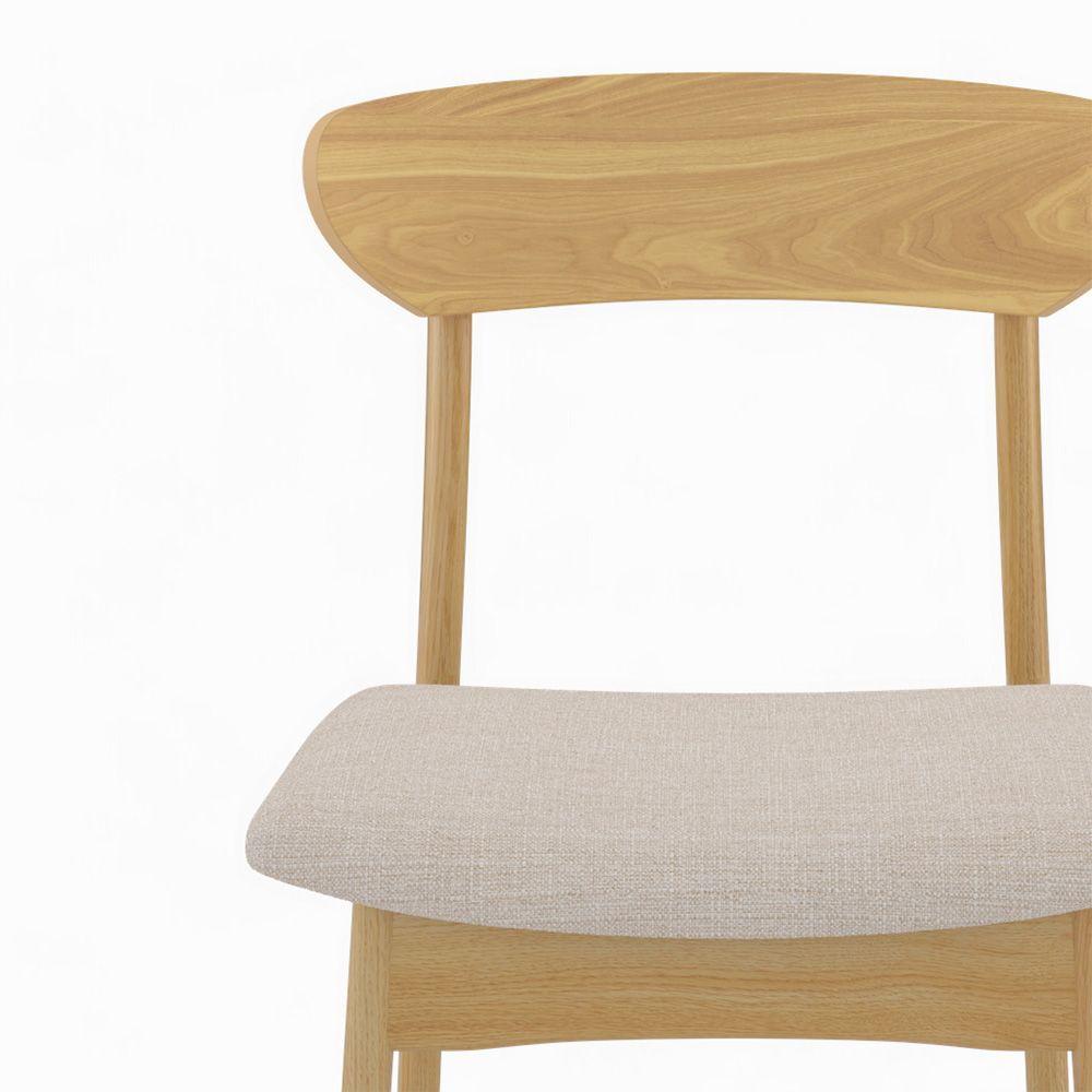 table et chaises tissu blanc eddy bois clair 6 personnes