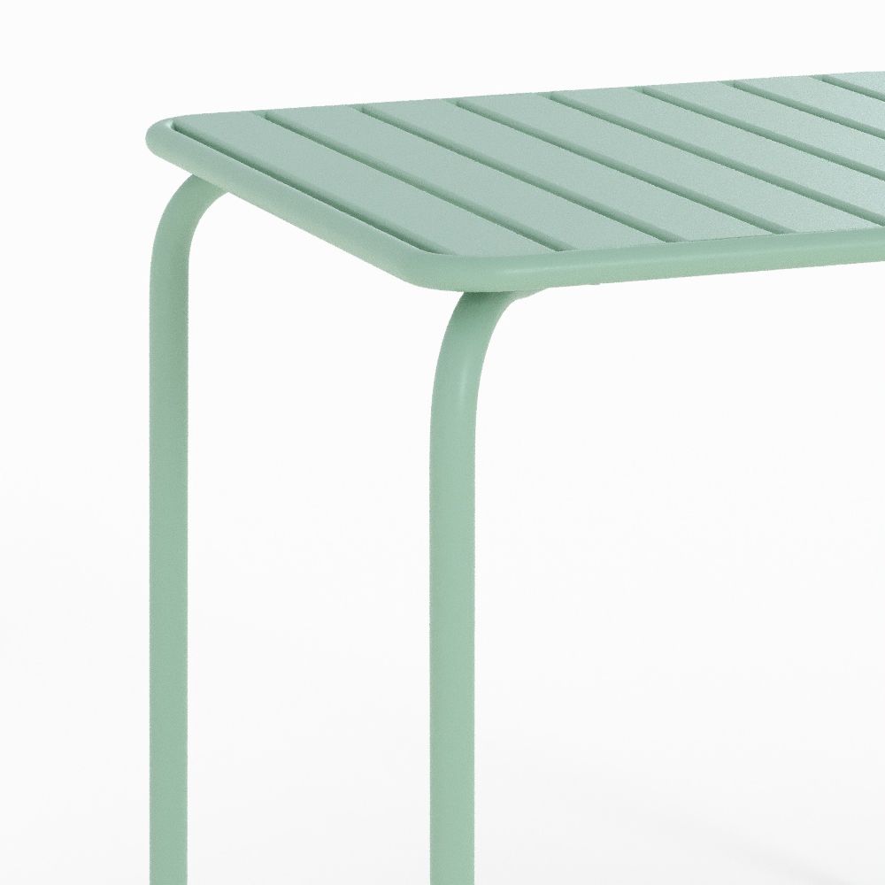 table jardin yumi en metal vert carree