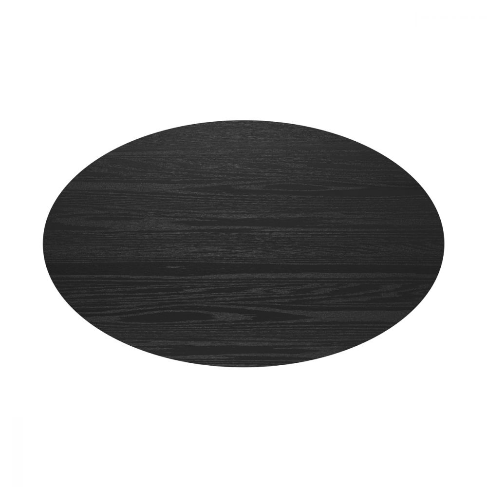 table ovale 6 personnes en bois noir eddy