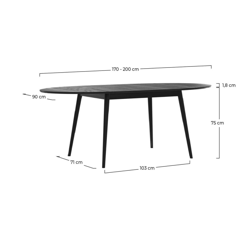 table ovale extensible scandinave eddy