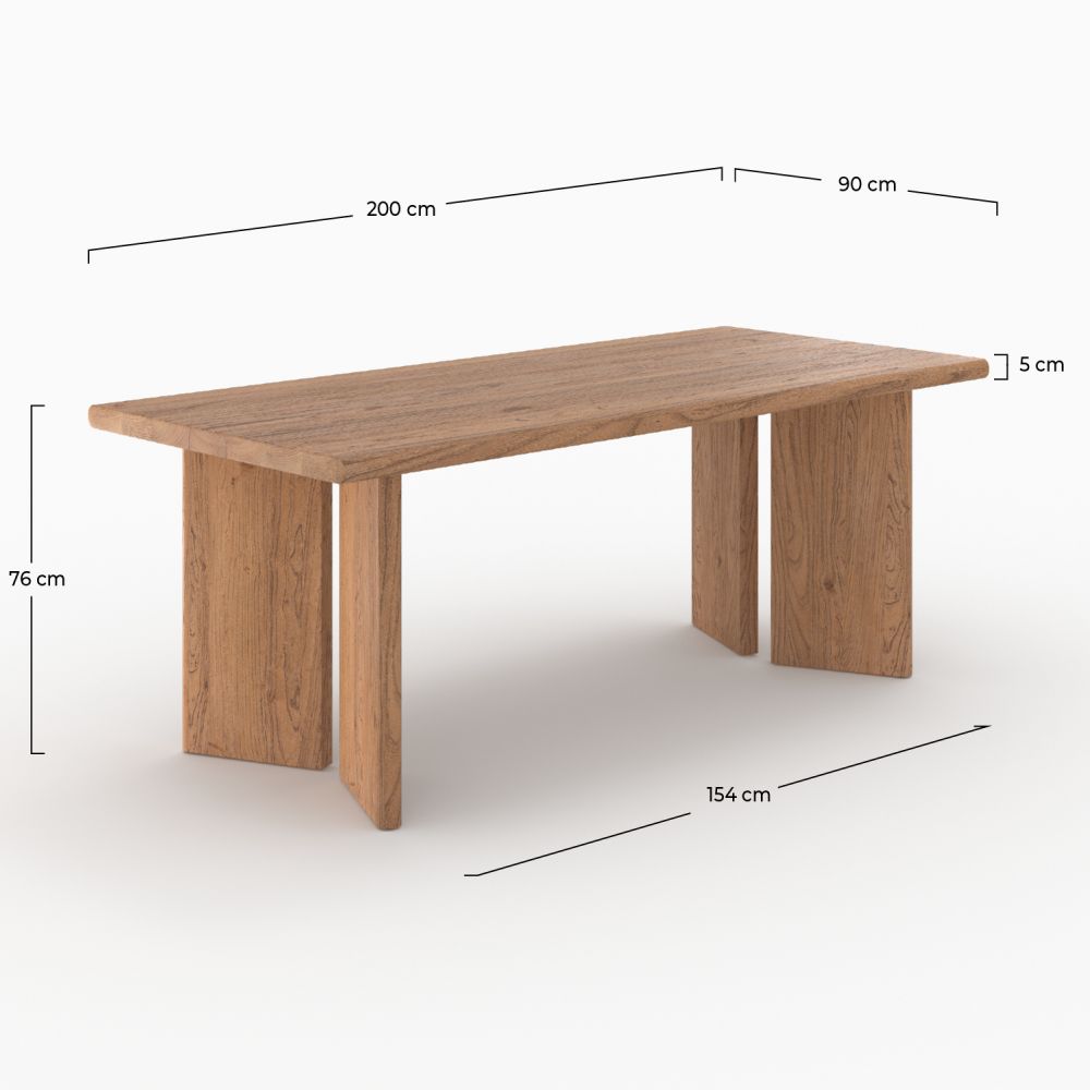 table rectangulaire en bois d orme albane 8 personnes