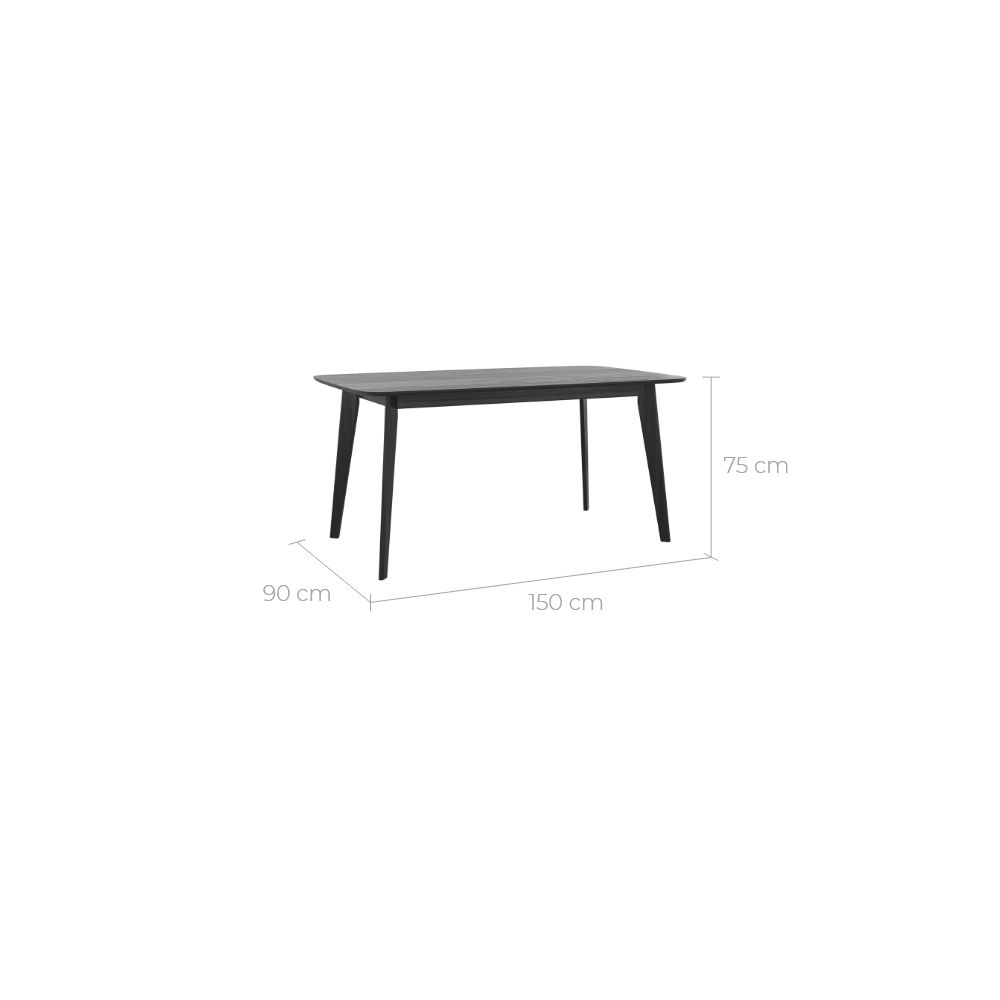 table rectangulaire en bois noir 150 cm oman