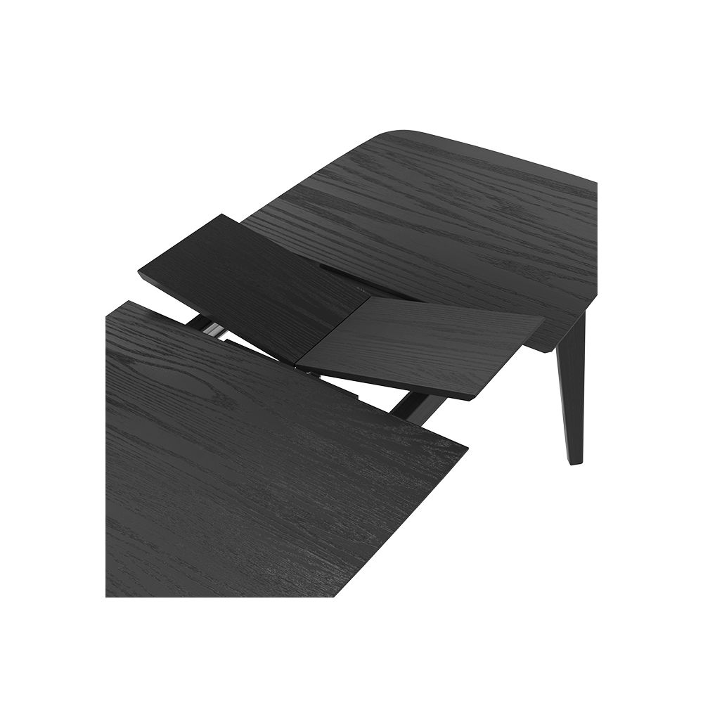 table rectangulaire extensible 150 180 cm bois noir oman