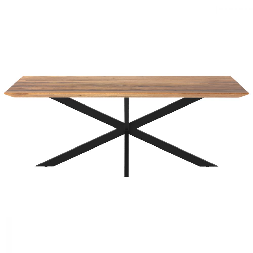 table rectangulaire plateau bois de suar pied metal surdiman