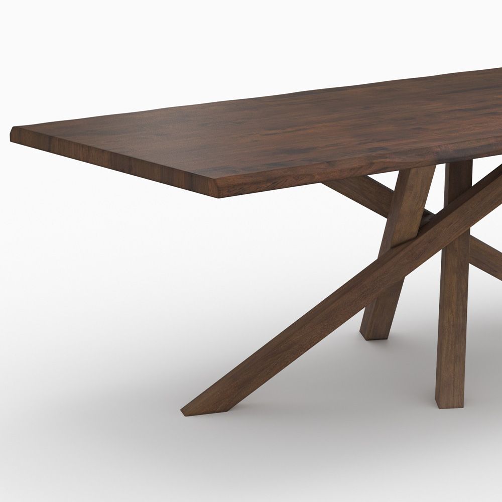 table robin bois d hevea massif fonce 8 personnes