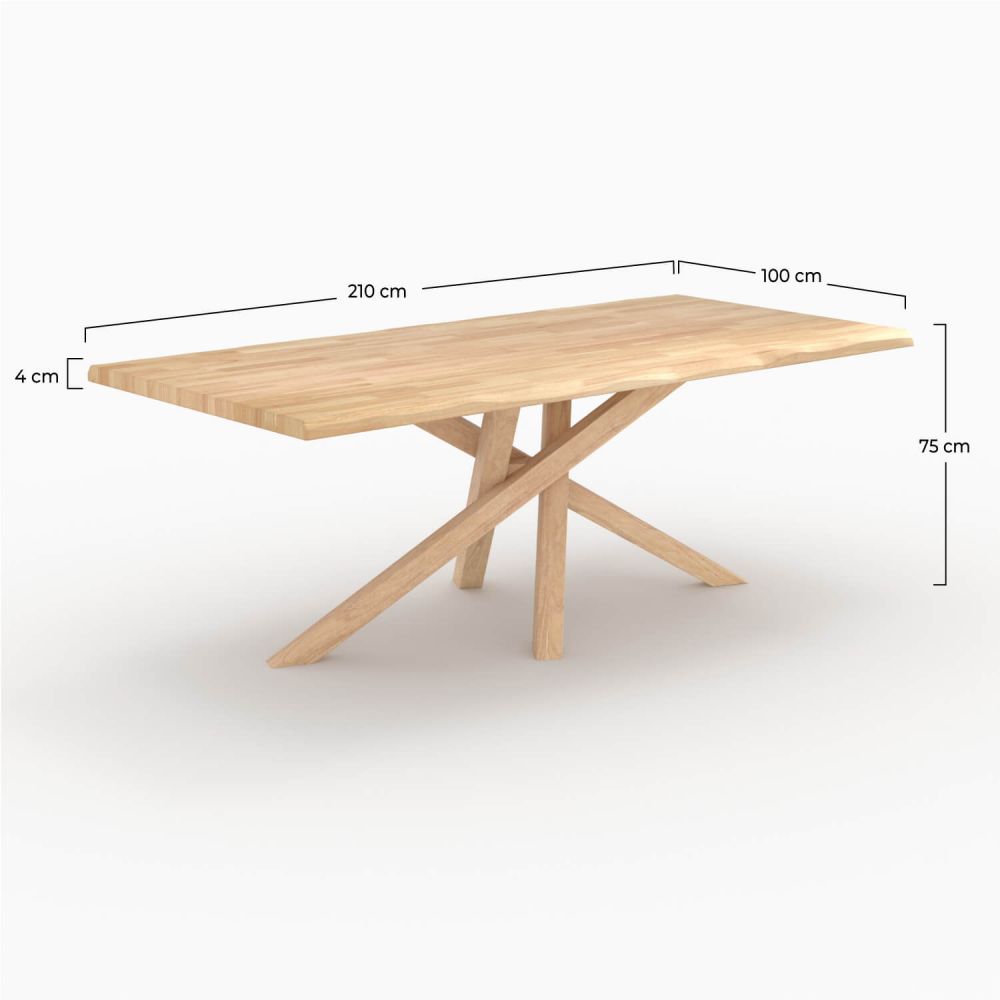 table robin en bois d hevea clair 8 personnes