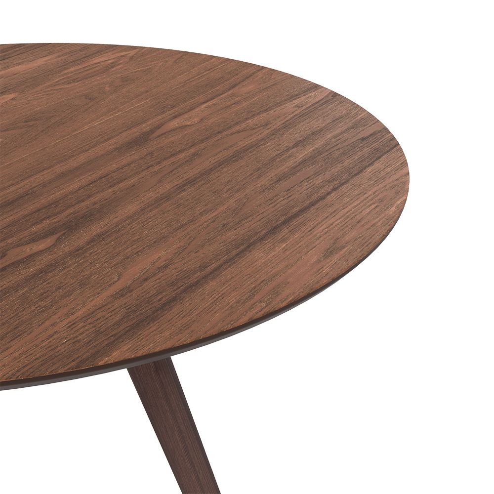 table ronde 4 personnes bois fonce liwa