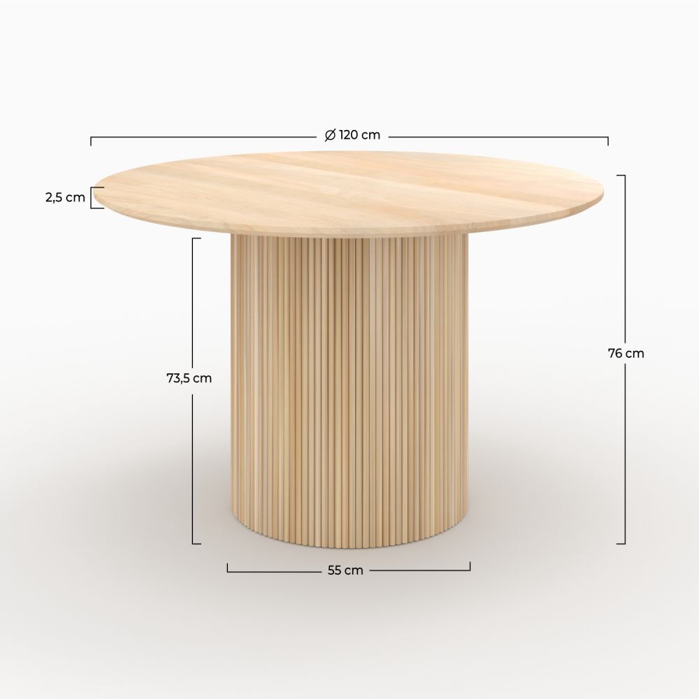 table ronde 4 personnes bois manguier morea