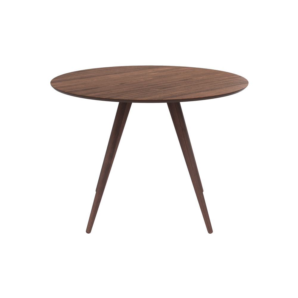 table ronde design bois fonce liwa