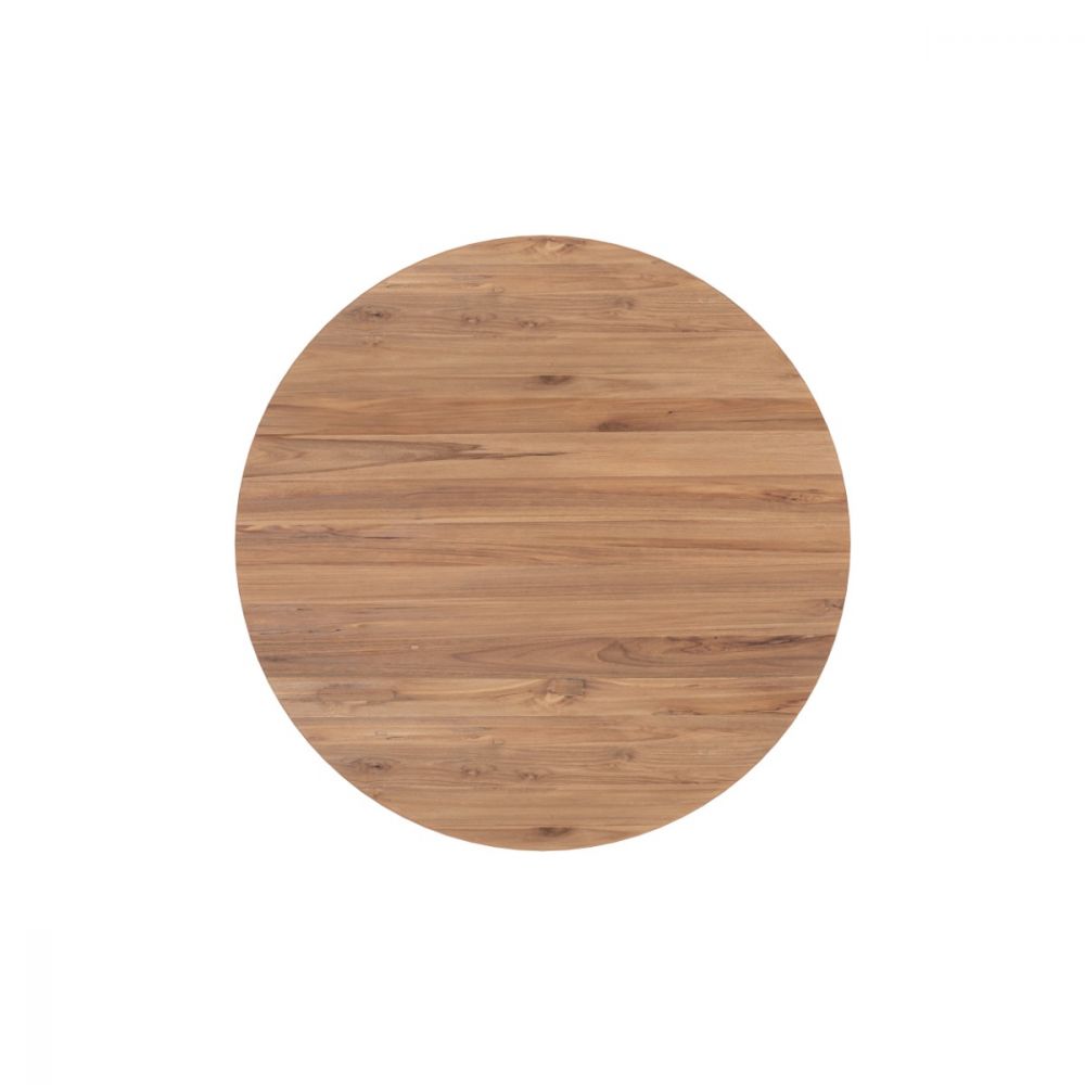 table ronde en bois de teck recycle d120 cm bana