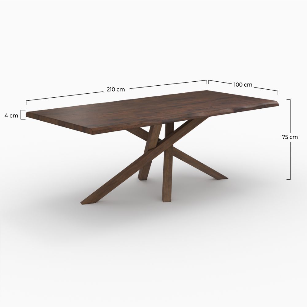 table salle a manger en bois d hevea massif fonce 8 personnes robin