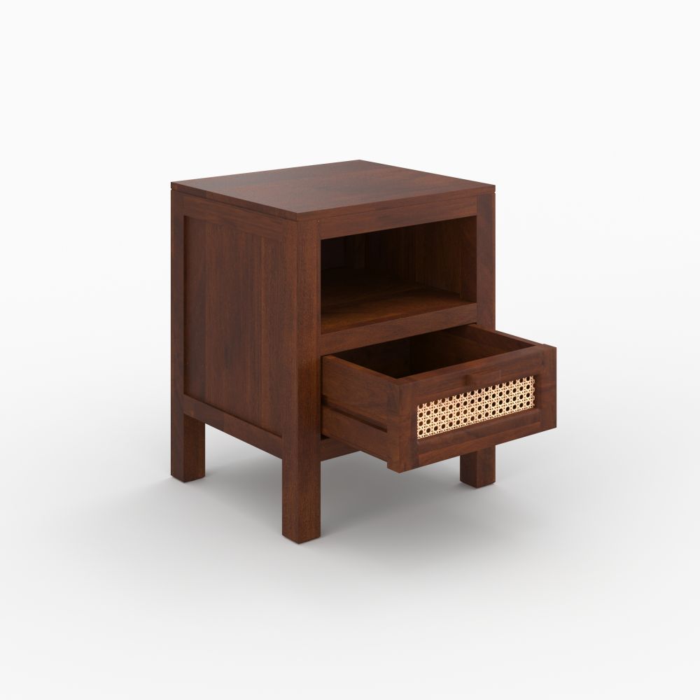 table_chevet_tiki_fonce_bois_manguier_cannage_vintage