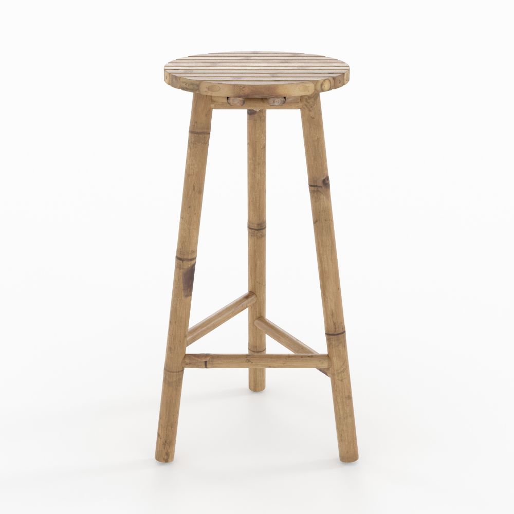 tabouret de bar exterieur eli en bambou 74 cm jardin