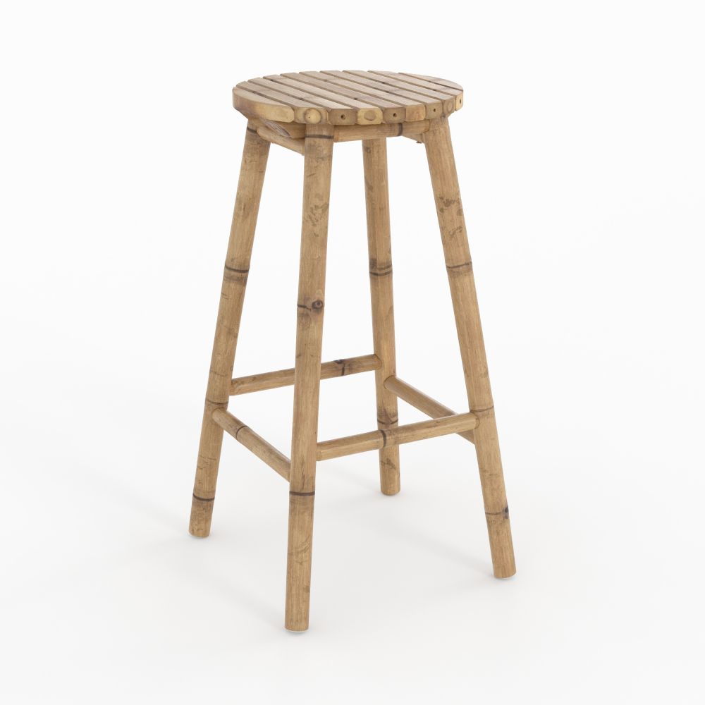 tabouret de bar exterieur polly bambou 74 cm jardin