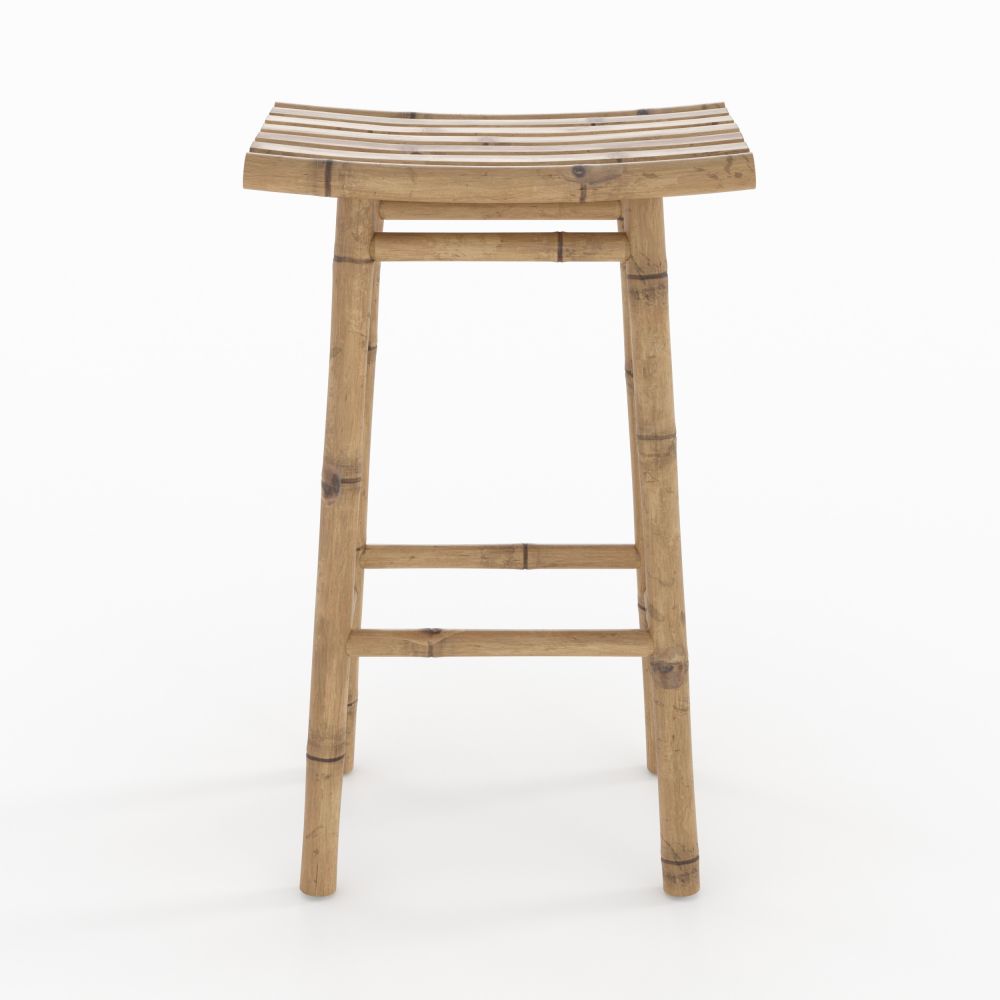 tabouret de bar vadella exterieur en bambou 74 cm