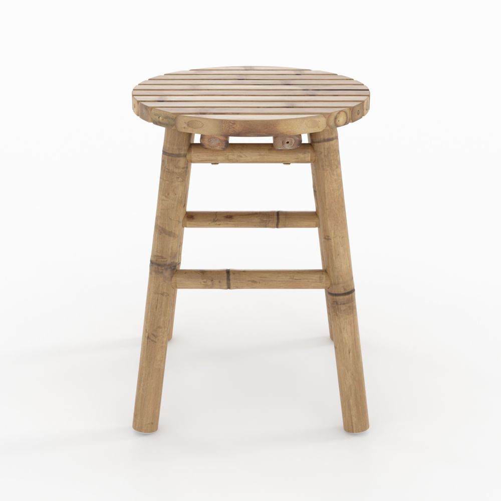 tabouret de jardin polly en bambou hauteur 45